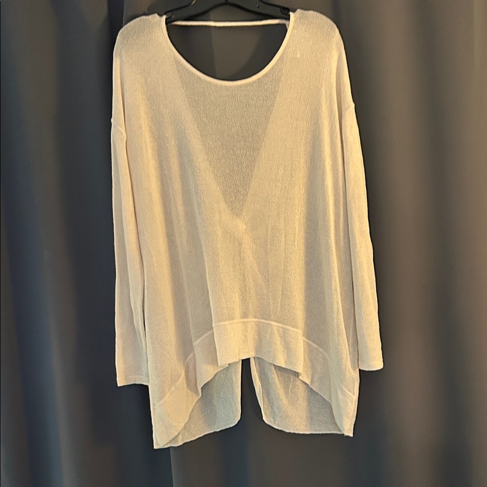 Cream Long Sleeve Knit Top